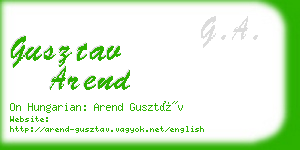 gusztav arend business card